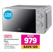 Defy 20L Solo Microwave Silver