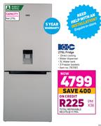 KIC 239L Bottom Freezer Fridge Metallic KBF 525/1 ME