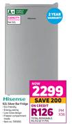 Hisense 92L Silver Bar Fridge