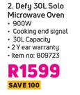 Defy 30L Solo Microwave Oven
