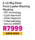 LG 8Kg Silver Front Loader Washing Machine