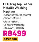 LG 17Kg Top Loader Metallic Washing Machine
