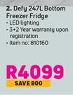 Defy 247L Bottom Freezer Fridge