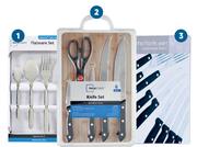 Mainstays 6 Piece Knife Set With Chopping Board-Per Pack