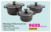 Mainstays 6 Piece Cast Iron Cookware Set-Per Set