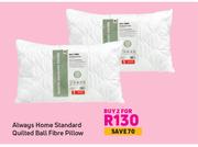 Always Home Standard Quilted Ball Fibre Pillow-For 2