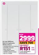 Ucan 1800mm Built In Cupboards White