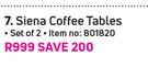 Siena Coffee Tables Set Of 2
