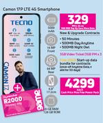 Tecno Camon 17P LTE 4G Smartphone-On 1GB Red Top Up Core More Data