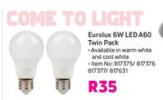 Eurolux 6W LED A60 Twin Pack