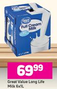 Great Value Long Life Milk-6 x 1Ltr