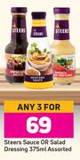 Steers Sauce Or Salad Dressing Assorted-For Any 3 x 375ml