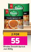 Rhodes Smooth Apricot Jam-For 2 x 900g  