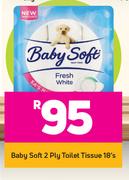 Baby Soft 2 Ply Toilet Tissue-18's Pack