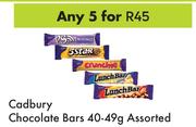 Cadbury Chocolate Bars Assorted-For Any 5 x 40-49g