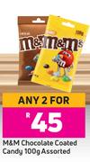 M&M Chocolate Coated Candy Assorted-For Any 2 x 100g