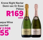 Krone Night Nectar Demi Sec Or Rose-750ml Each