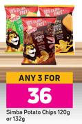 Simba Potato Chips-For 3 x 120g Or 132g