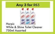 Harpic White & Shine Toilet Cleaner Assorted-For Any 3 x 750ml