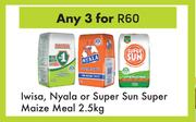 Iwisa, Nyala Or Super Sun Super Maize Meal-For Any 3 x 2.5kg