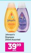 Johnson's Shampoo Assorted-200ml Each