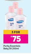 Purity Essentials Baby Oil-For 3 x 200ml