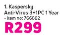 Kaspersky Anti Virus 3 + 1PC 1 Year