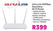 Ultra Link 300 Mbps Easy Set Up WiFi Router