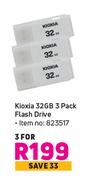 Kioxia 32GB 3 Pack Flash Drive-For 3