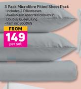 3 Pack Microfibre Fitted Sheet Pack-Per Set