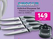 Shogun Knife & Sharpener Set-Per Set