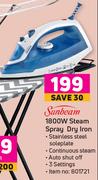 Sunbeam 1800W Steam Spray Dry Iron