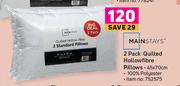 Mainstays 2 Pack Quilted Hollowfibre Pillows-450 x 70cm