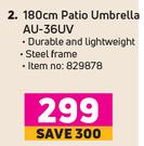 180cm Patio Umbrella AU-36UV