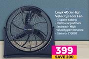 Logik 40cm High Velocity Floor Fan