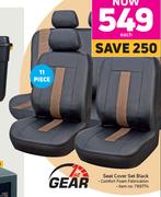 1st Gear Seat Cover Set Black-Each