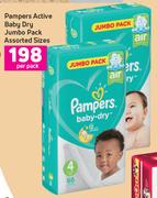 Pampers Active Baby Dry Jumbo Pack (Assorted Sizes)-Per Pack