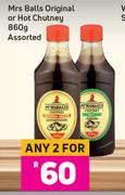 Mrs Balls Original Or Hot Chutney Assorted-For Any 2 x 860g