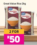 Great Value Rice-For 2 x 2kg