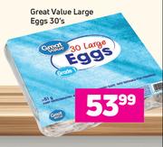 Great Value Large Eggs-30's Pack