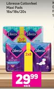 Libress Cottonfeel Maxi Pads-16's/ 18's/ 20's Pack Each