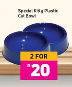Special Kitty Plastic Cat Bowl-For 2