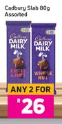 Cadbury Slab Assorted-For Any 2 x 80g