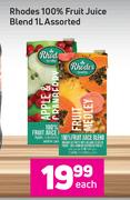 Rhodes 100% Fruit Juice Blend Assorted-1Ltr Each