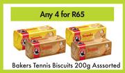 Bakers Tennis Biscuits Assorted-For Any 4 x 200g