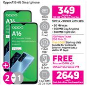 2 x Oppo A16 4G Smartphone-On 1GB Red Top Core More Data + On Promo 65