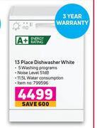 Defy 13 Place Dishwasher White