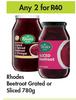 Rhodes Beetroot (Grated Or Sliced)-For Any 2 x 780g