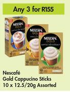 Nescafe Gold Cappucino Sticks Assorted-For Any 3 x 10 x 12.5/20g