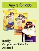 Ricoffy Cappucino Sticks Assorted-For Any 3 x 8's Pack
